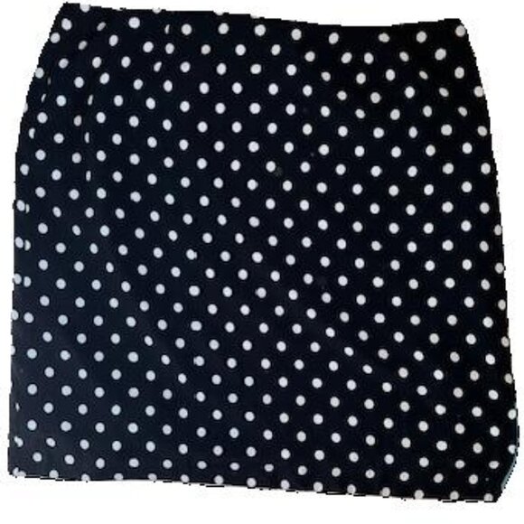 Elisabeth by Liz Claiborne sz22 Black with White Polka-dots A line Midi Skirt - Picture 3 of 4